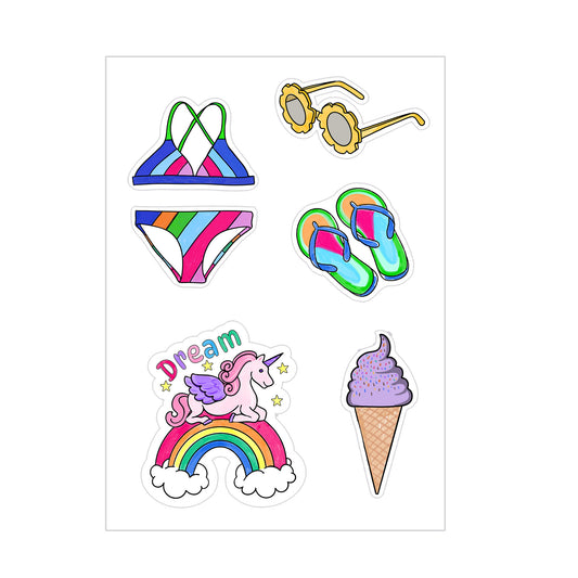 Summer Swim- Kiss cut Sticker Sheet