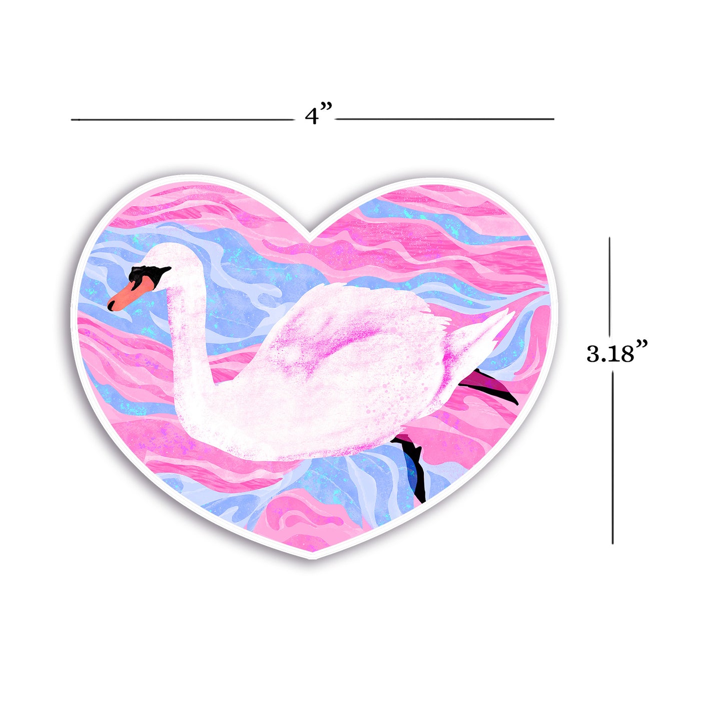 Swan Swirl Sticker