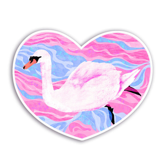 Swan Swirl Sticker